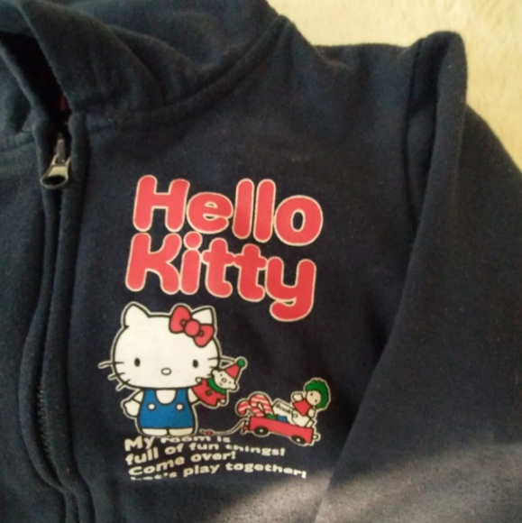 Dark Blue Hello Kitty Hoodie, Size 120cm Excellent Pre-owned Condition - Picture 2 of 4